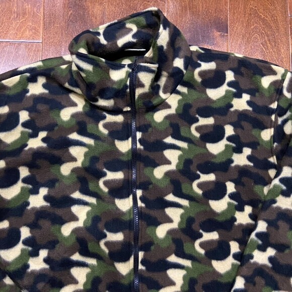 US Military Duck Camo Full Zip Combat Polyester Fleece Sweater Men's Size XL - Picture 2 of 7